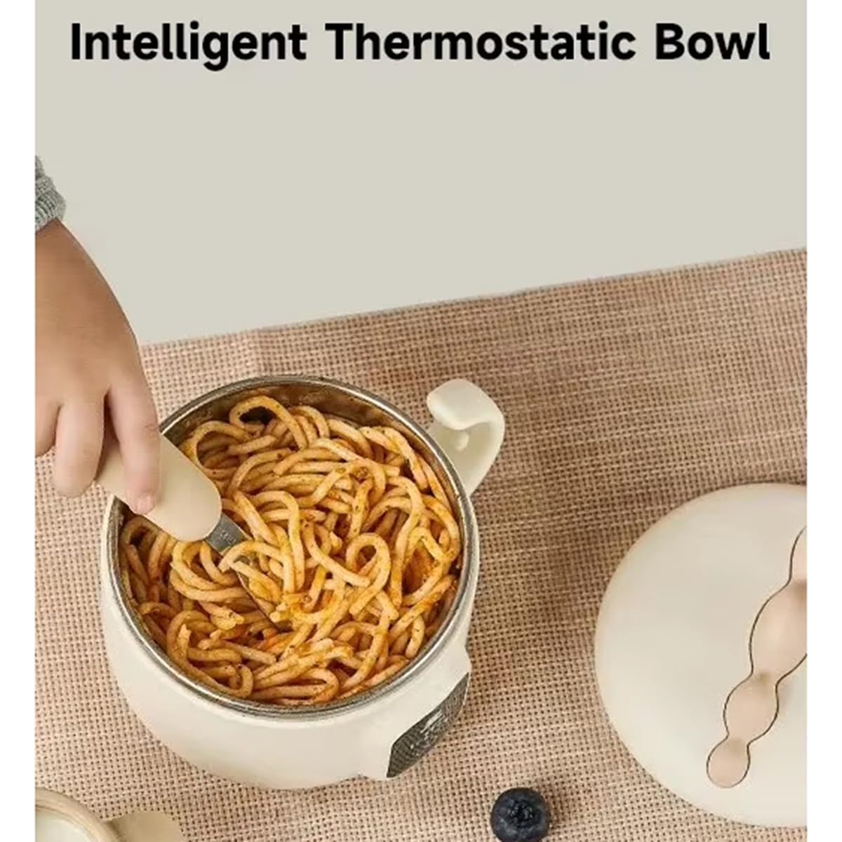 Lunch Box Elettrico Portatile Fili per La Casa, Ciotola Riscaldante per Neonati, Ciotola per Alimenti Complementari per Neonati, Mantiene Caldo per 8 Ore, Acciaio Inossidabile
