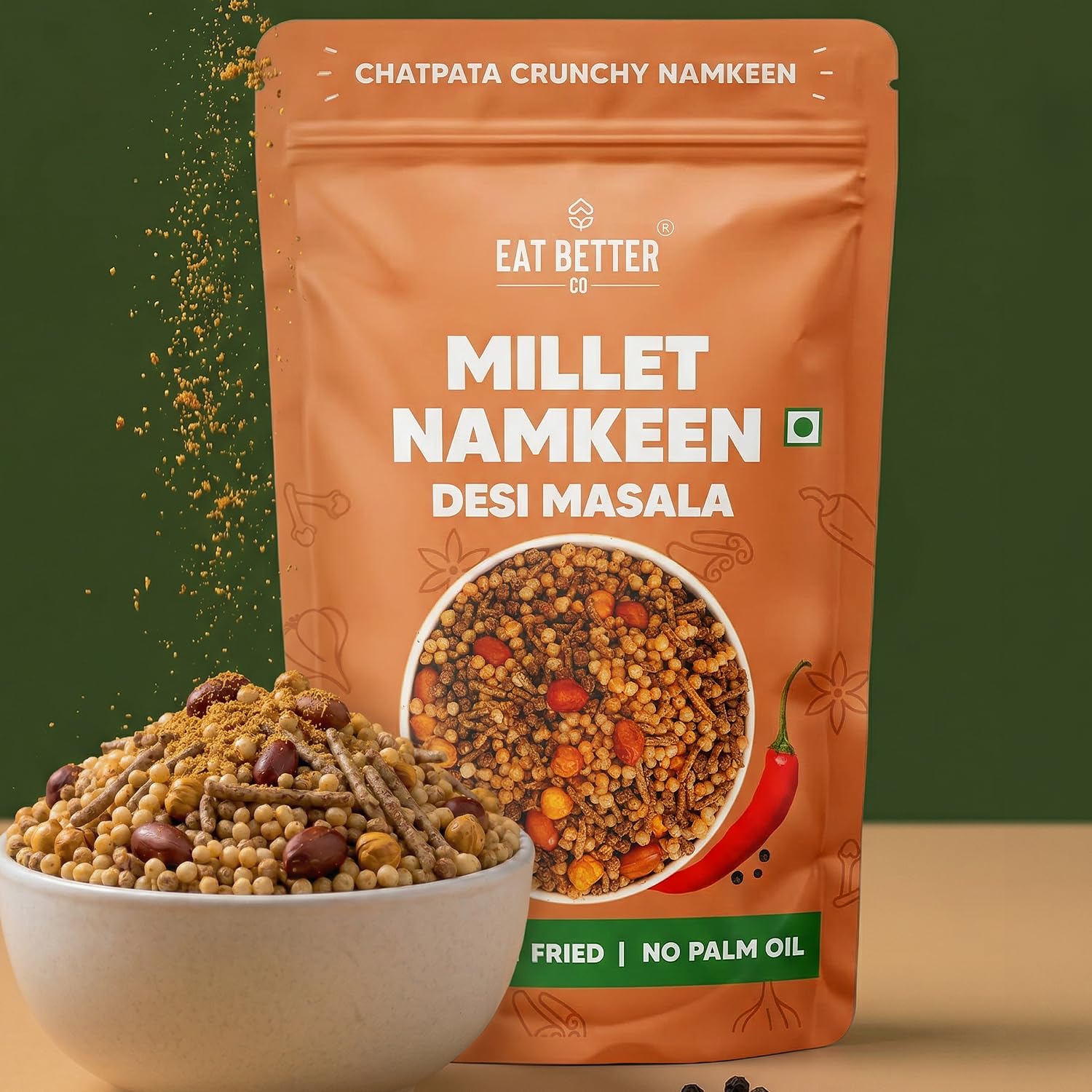 Eat Better Co – Millet Namkeen – Desi Masala – Chatpata, Healthy Namkeen Snack – Roasted, Not Fried | No Palm Oil | Healthy Replacement of Chips & Bhujia – 100 grams-image-36