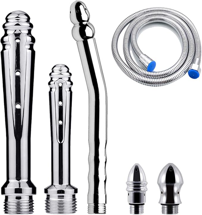 Metal Enema Shower Heads, Shower Enema Nozzle System with 59 inch