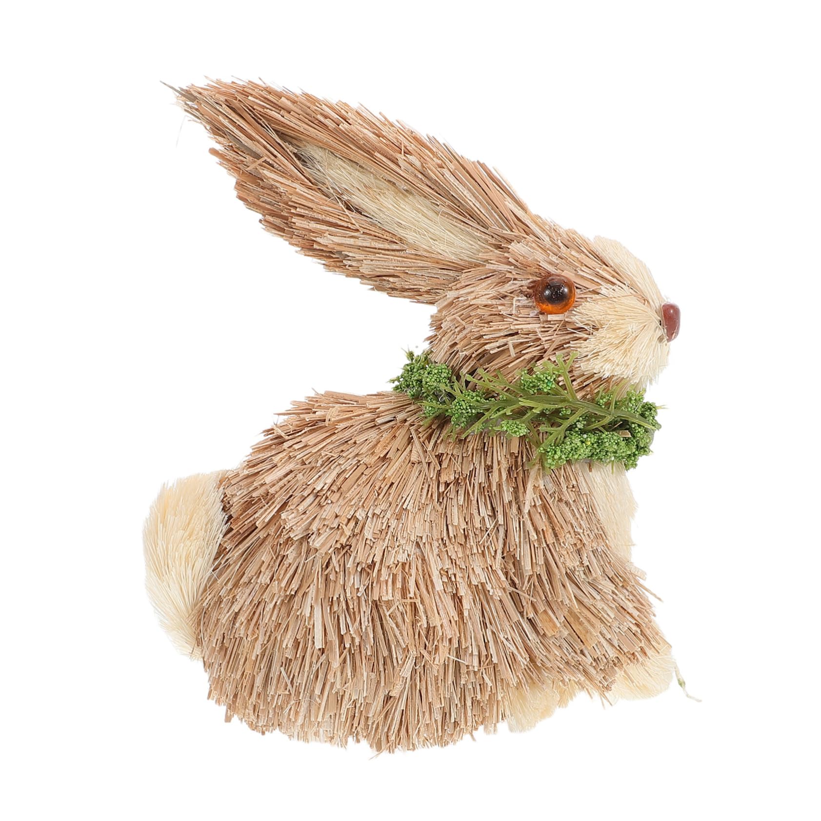 Lapin de paille rustique et statue animalière réaliste de Pâques
