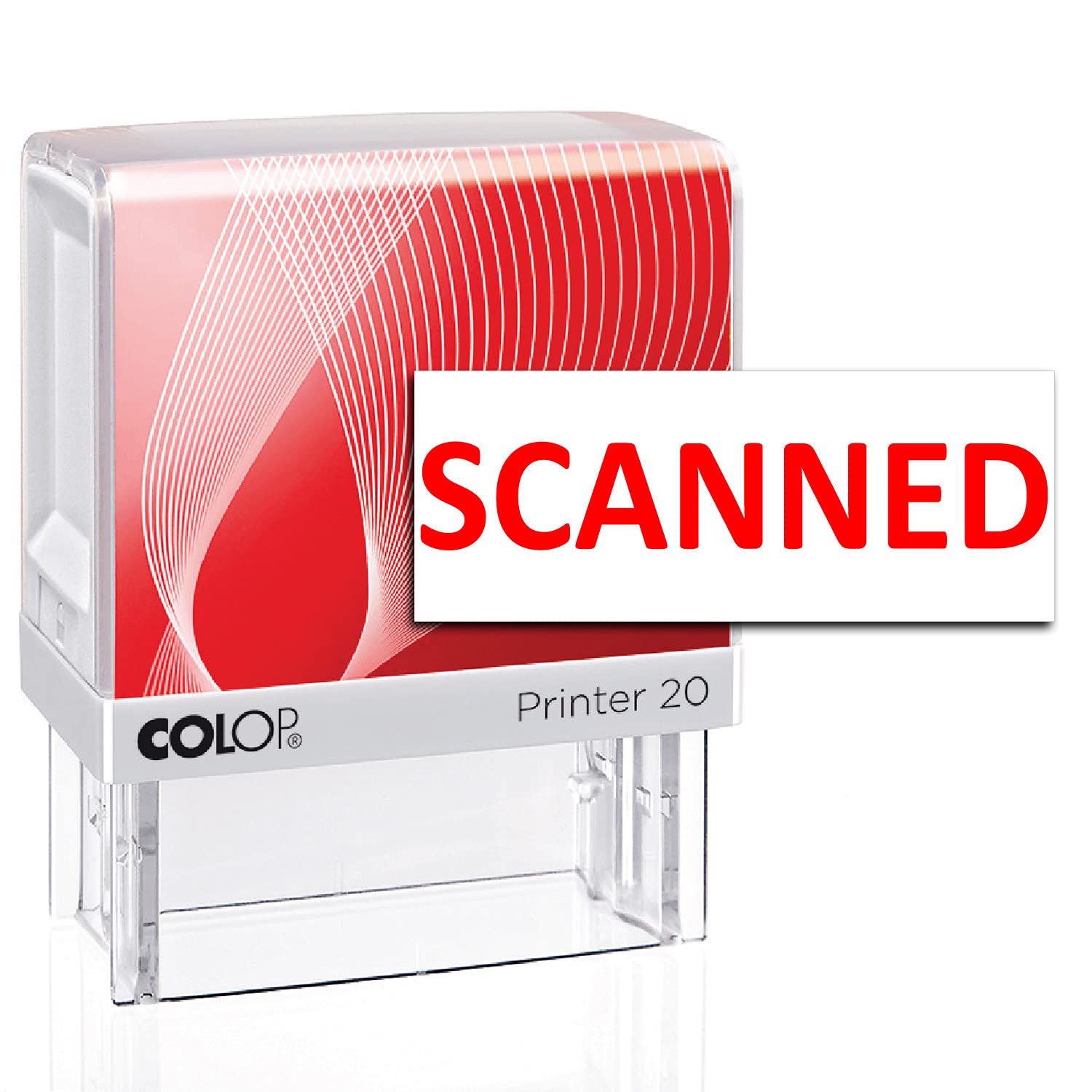 Stampolo Red Scanned Colop P-20 Self-Inking Office Stationary Custom Rubber Stamp Personalized Pre Ink Stamp 14 X 38 Mm