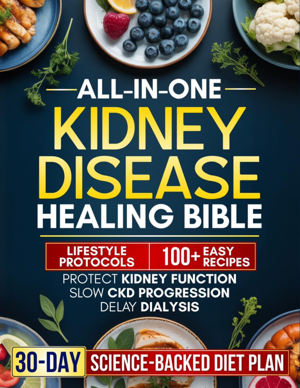 All-in-One Kidney Disease Healing Bible: A 30-Day Science-Backed Diet Plan with Easy, Delicious Recipes and Lifestyle Habits to Protect Kidney Function, Slow CKD Progression, and Delay Dialysis      Paperback – September 2, 2025