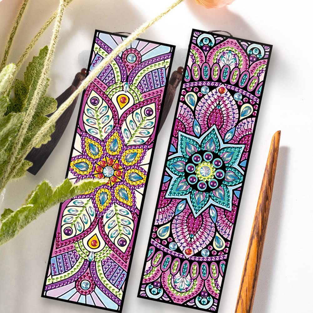 Diamond Painting Bladwijzerset, 4 stuks, doe-het-zelf bladwijzers