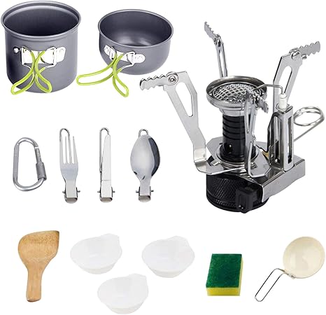 Amazon Co Jp キャンプクッカー キャンピング鍋 キャンプ用 調理器具 超軽量 調理セット 食器セット 屋外用食器キット ポータブル コンパクト キャンプ用品 スポーツ アウトドア