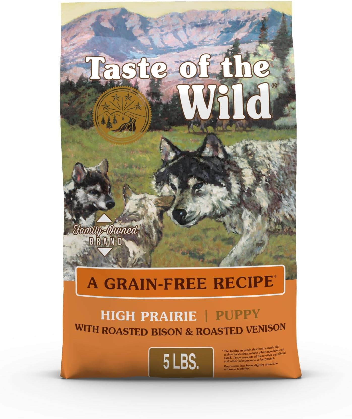 High Prairie Canine Grain-Free Recipe with Roasted Bison and Venison Dry Dog Food for Puppies, Made with High Protein from Real Meat and Guaranteed Nutrients and Probiotics 5lb