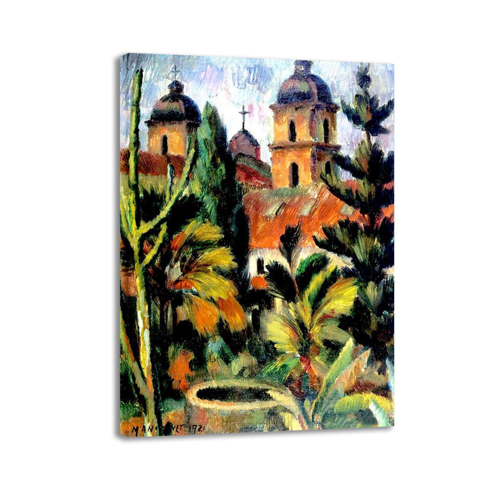 IKYE Charles Ginner Impressions sur toile célèbres peintures d'art mural célèbres (Père Noël Barbara) reproduit sur toile Décoration murale encadrée prête à accrocher 75 x 105 cm encadrée