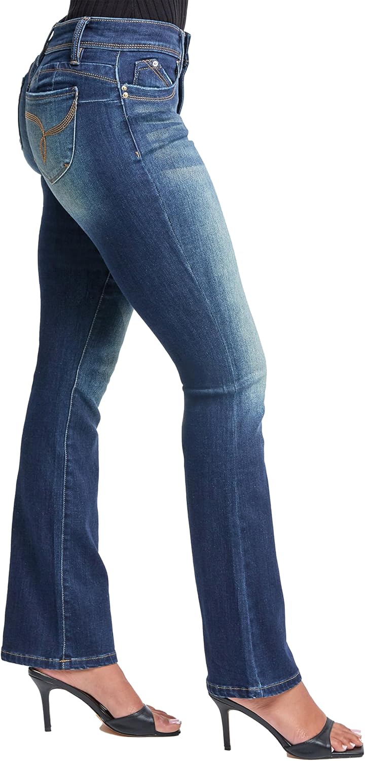 YMI Jeans Women's Wannabettabutt Mid Rise Bootcut Jeans - Image 2