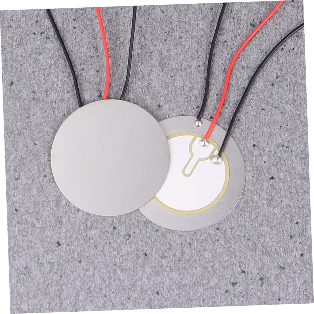 Uonlytech 10pcs Self-excited Piezo Diaphragm Elements Steel Sheet Thin and Light Acoustic Sensors for Voice-controlled Electronics Silver Random Leadwire Colors