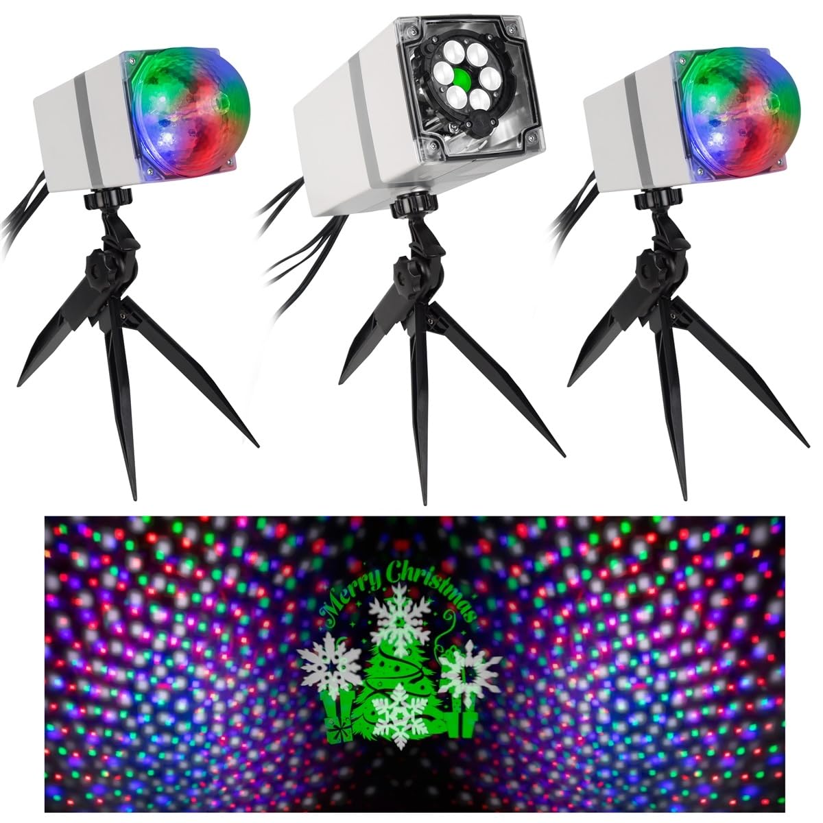 gemmy orchestra of lights color-changing led projection set spotlights & speaker