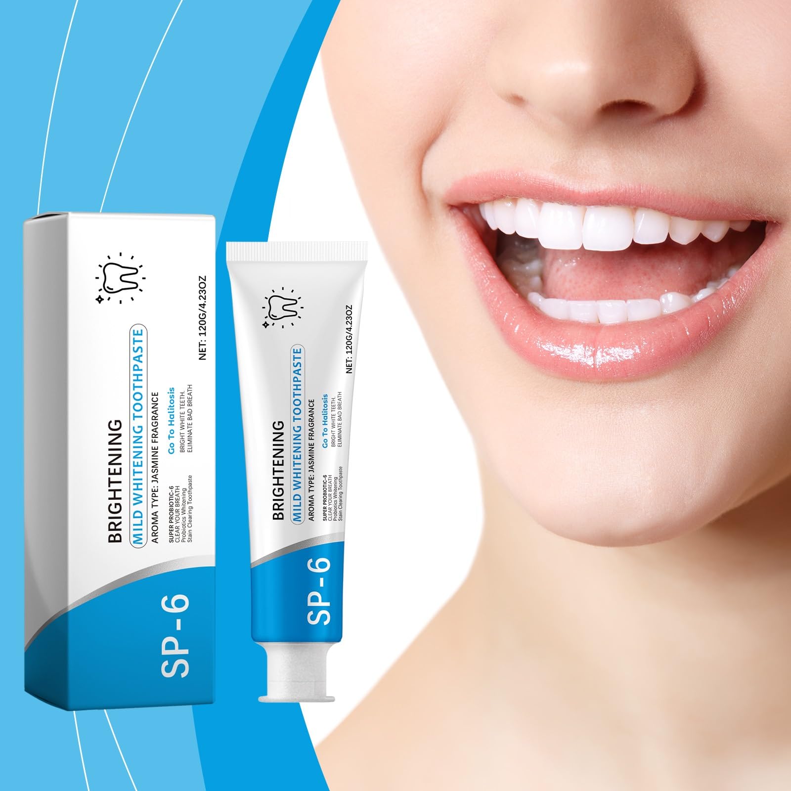 Dentifricio detergente alla menta: formula sbiancante con xilitolo ed estratto di menta, rimuove delicatamente le macchie, rinfresca l'alito e protegge i denti(3pcs)