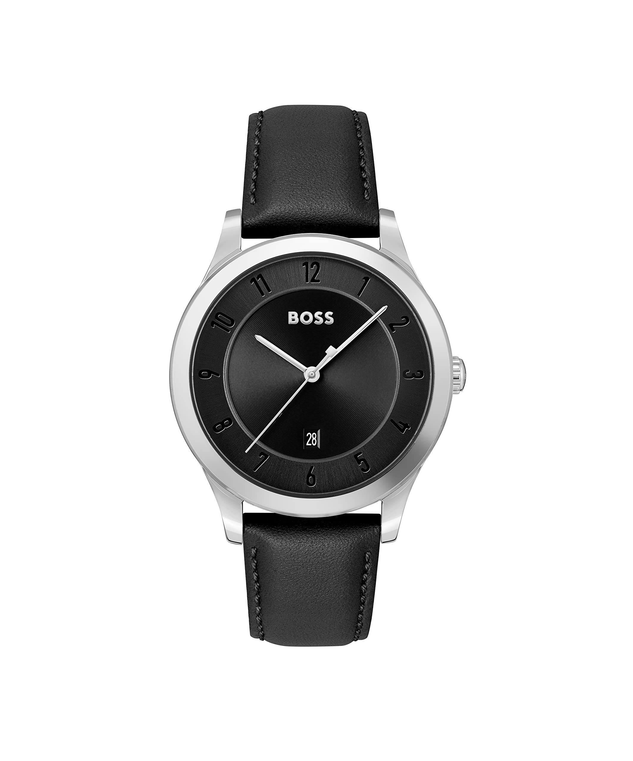 BOSS Purity Qtz Basic Calendar Black Round Dial Mens Watch|Black Leather Material|Black Color Band - 1513984 (B0B8TZ9RT7) Amazon Price History, Amazon Price Tracker
