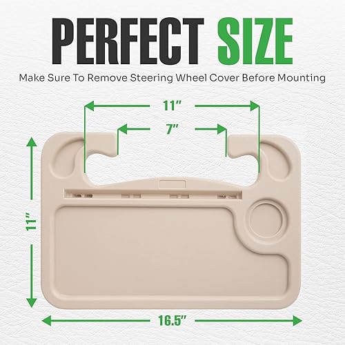 Miniatura 53 de lebogner Bandeja para volante, bandeja de automóvil para comer, escritorio con gancho para alimentos, laptop y accesorios de automóvil, artículos