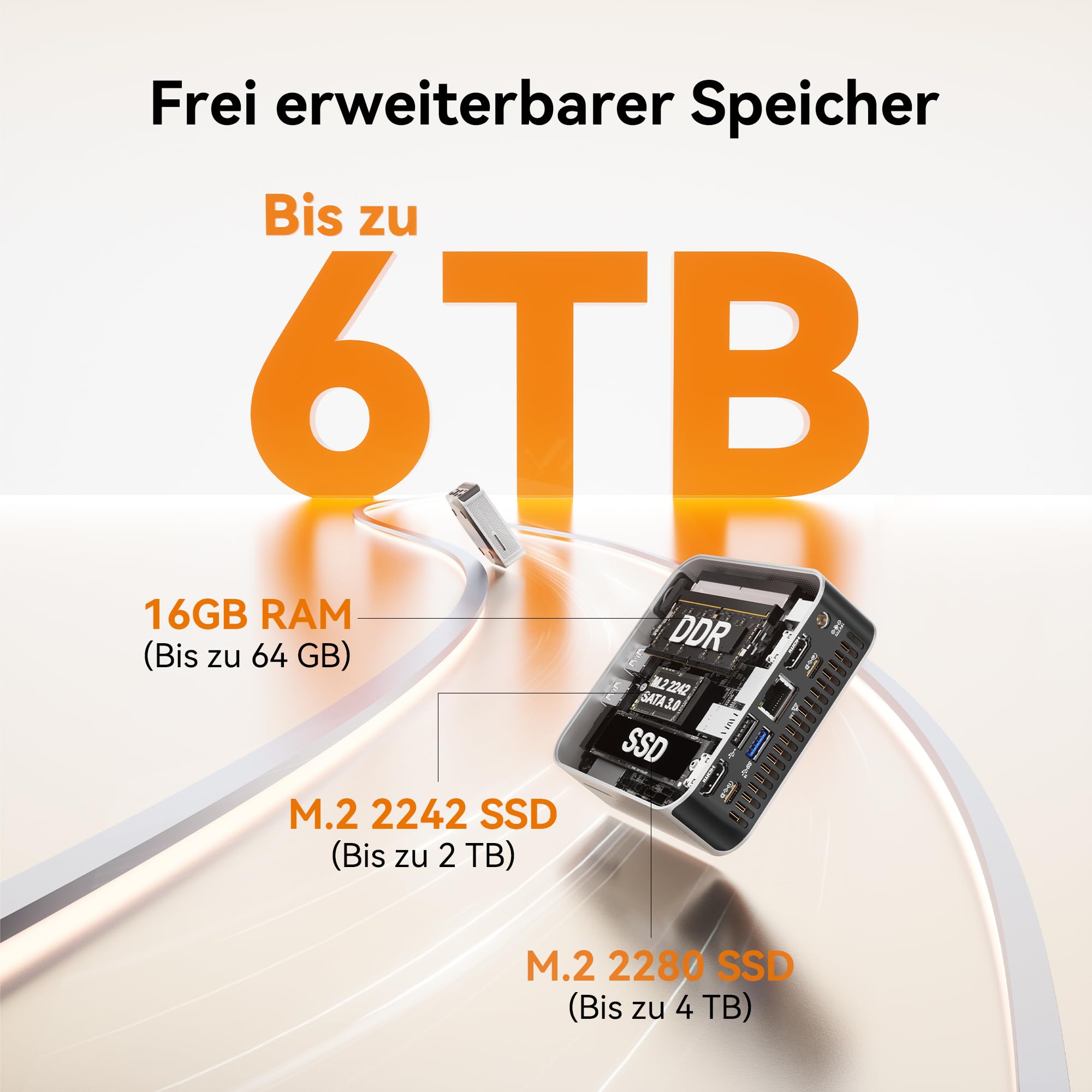 GEEKOM Mini PC A5 Pro 2026 Edition mit AMD Ryzen 5 7530U, 1TB SSD 16GB RAM(Deckt 95% der Nutzer ab) Mini Desktop PC, Windows 11 Pro Vorinstalliert, 2 x USB 4/8K Quad-Display/SD Card für Office/Home