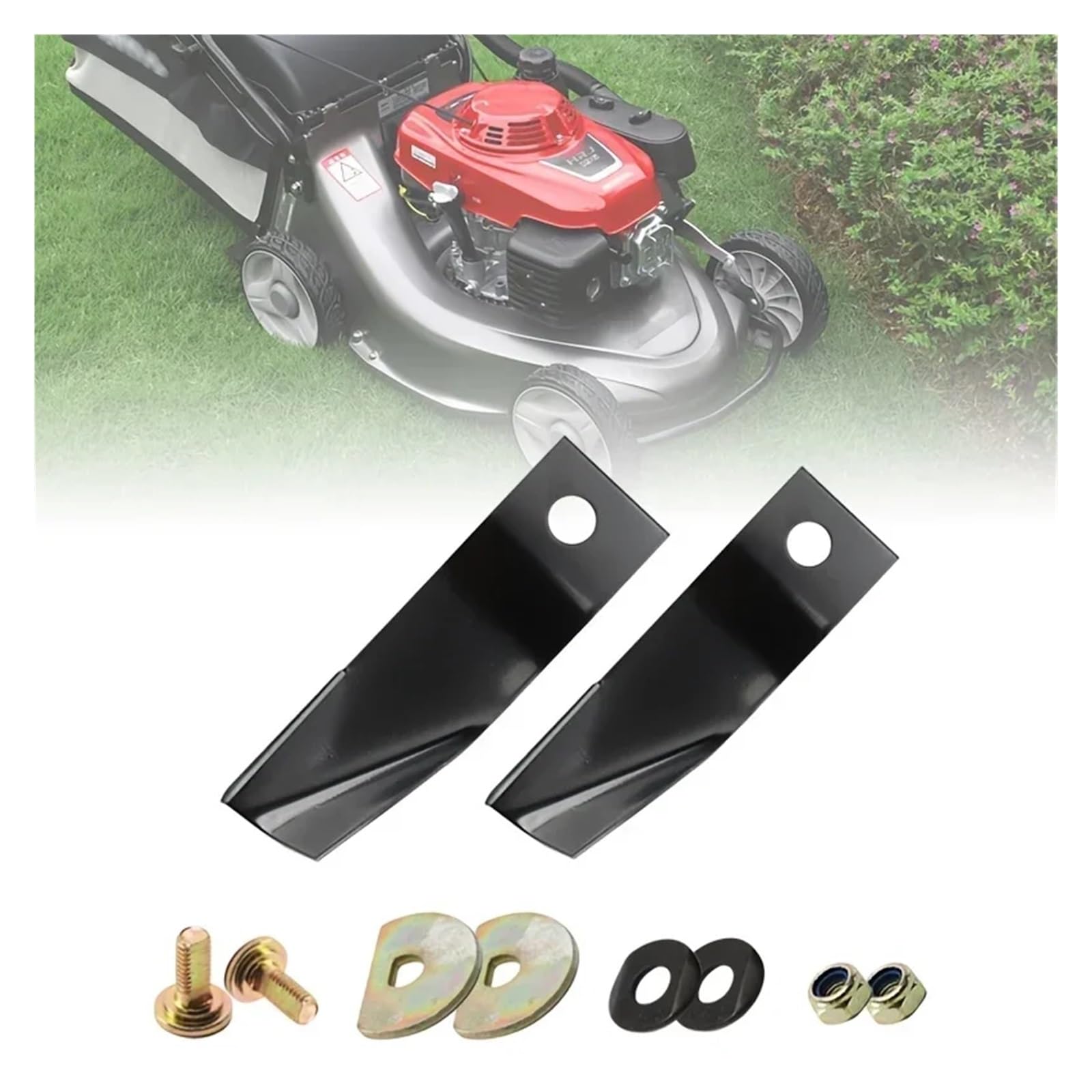 2 Cuchillas de Acero al manganeso for cortacésped de 19/21 Pulgadas, compatibles con HRJ196, HRJ216 y GXV160. Accesorios for cortacésped.(A Set of 19 Inches)