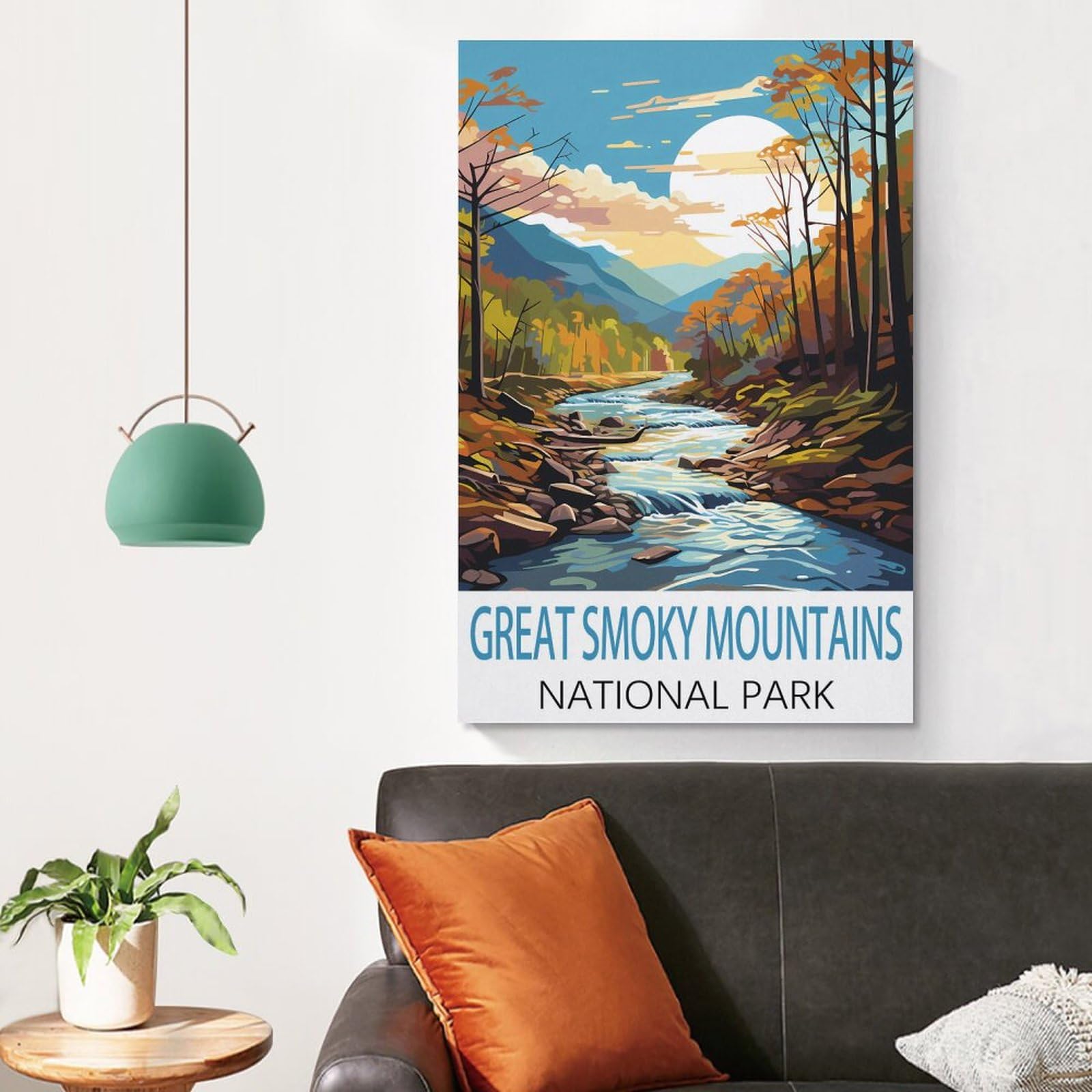 Cornice Per Poster 30,5x40,6 Cm – Smoky Mountains – Cornice In Legno Con Tela Di Lino, Quadro Wall Art Per Casa E Ufficio