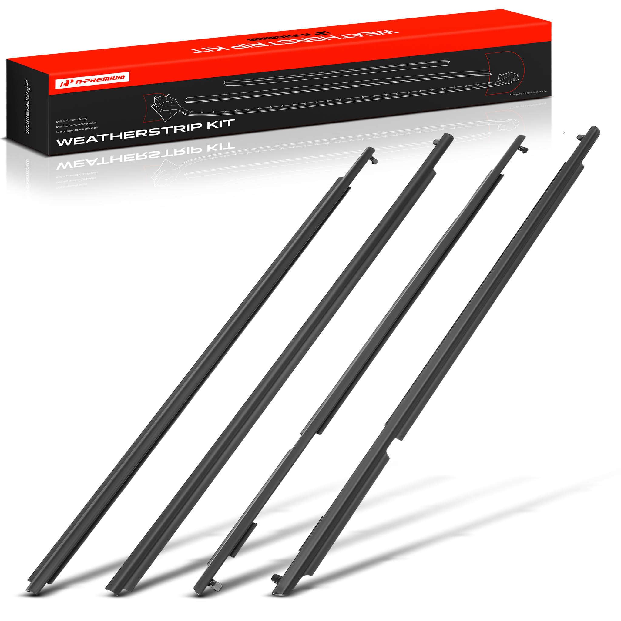 A-Premium Front & Rear Window Molding Trim Weather Stripping Kits Compatible with Toyota 4Runner 2010-2024 SUV, Replace 7571135011, 7571235011