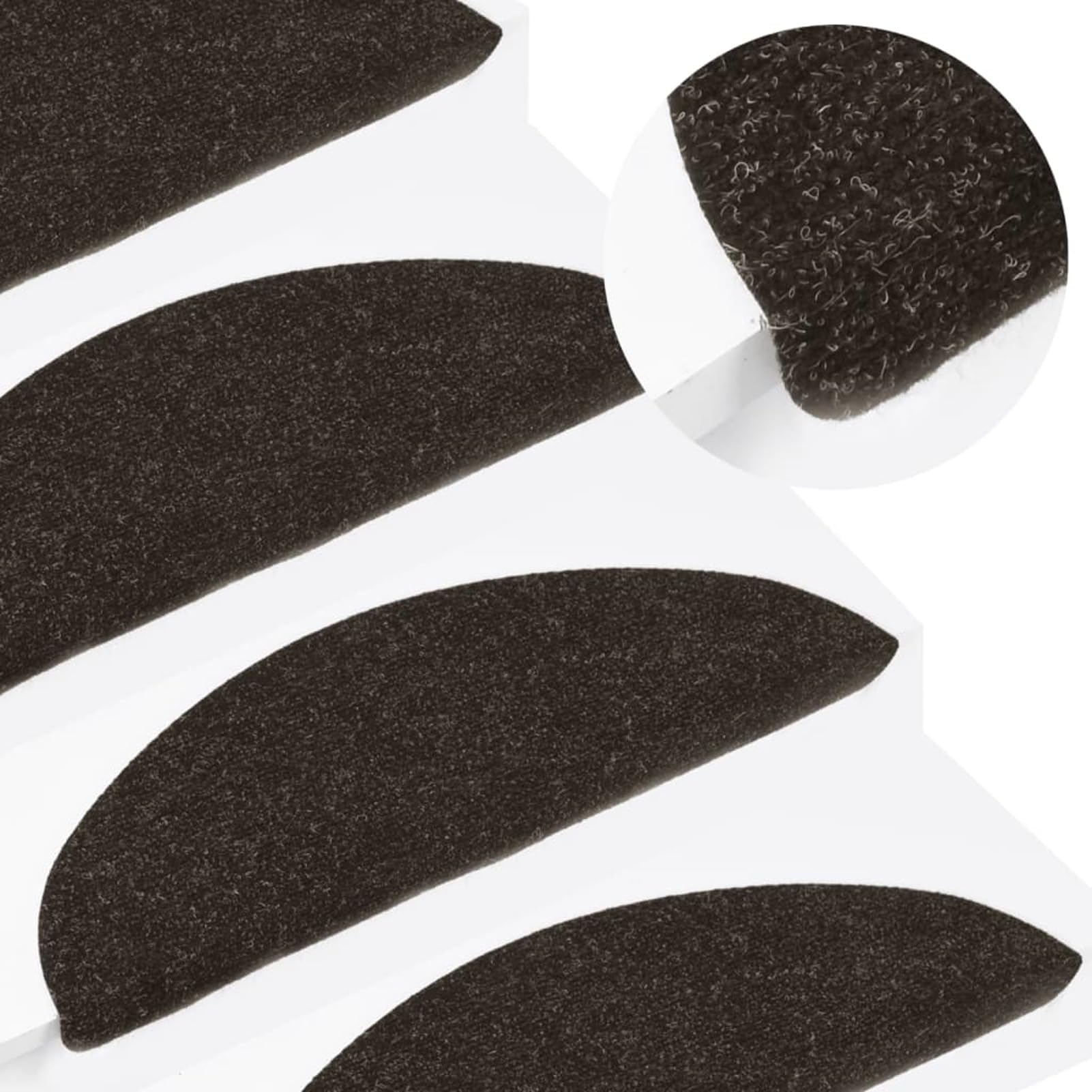Tidyard Tapis d'escalier Auto-adhésifs 10 pcs Anthracite 56x17x3 cm, Tapis Escalier Tapis de Sécurité pour Sol Protection, Aînés et Animaux