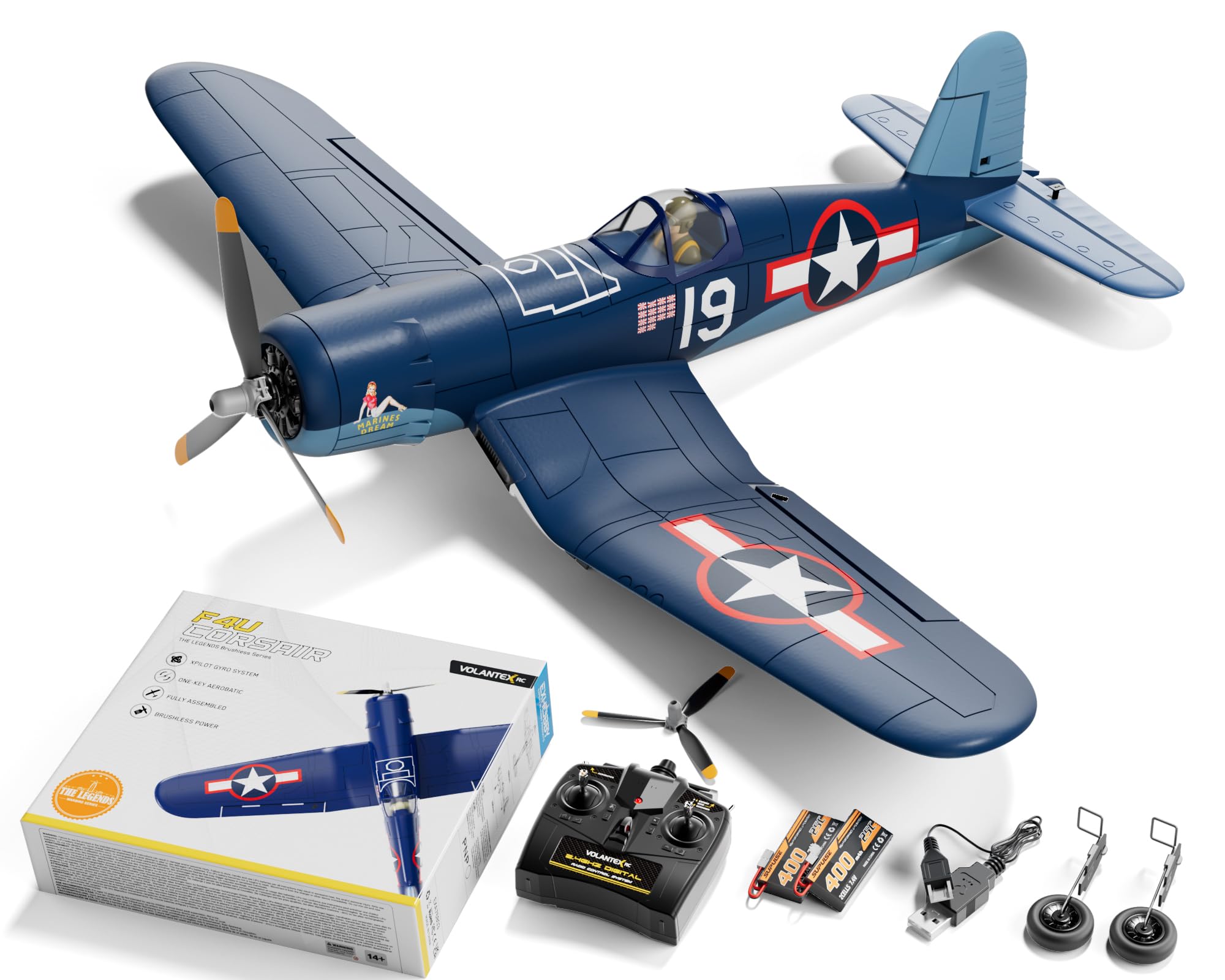 volantexrc Brushless RC Plane, 4CH Remote Control Airplane for Adults