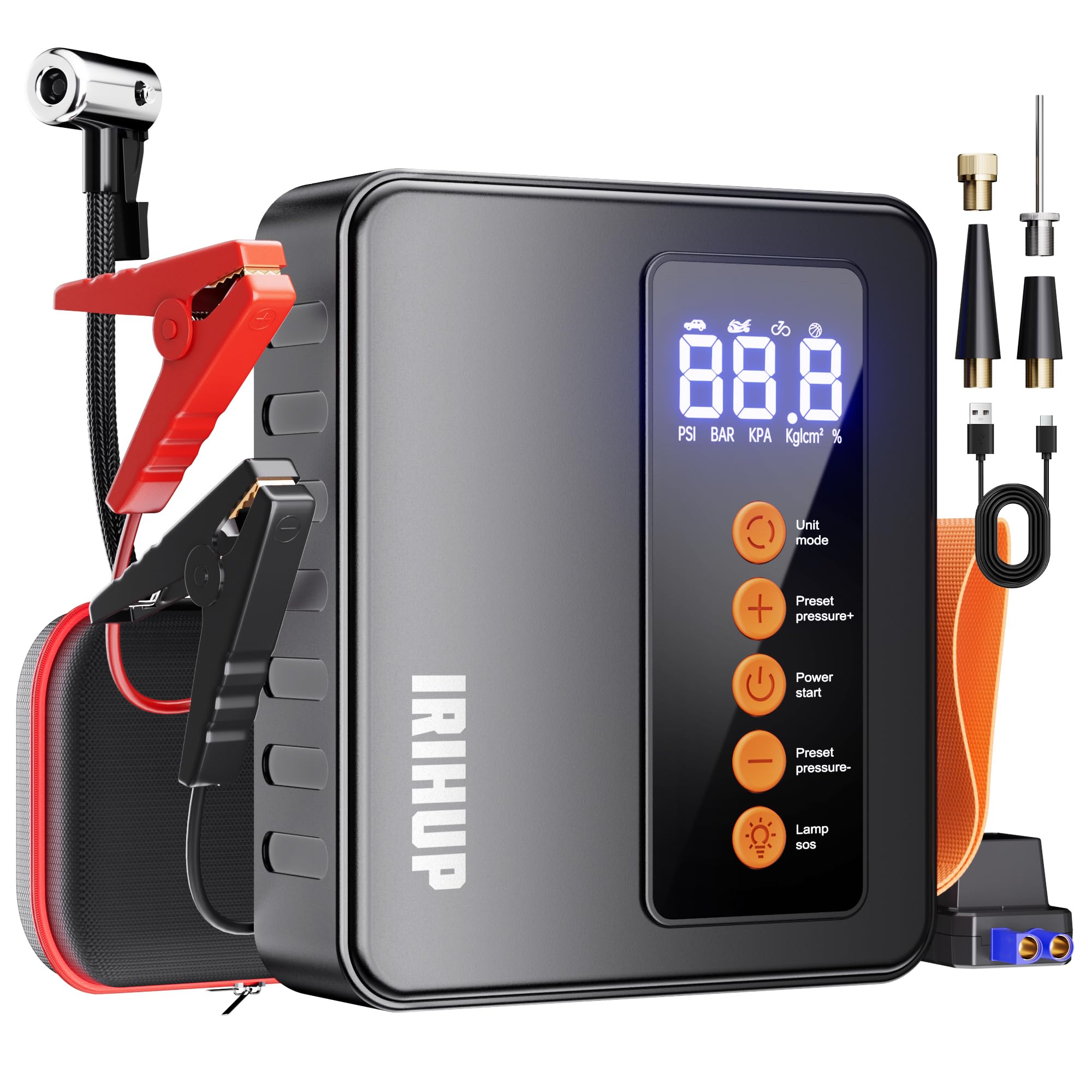 Arrancador de Coche con compresor de Aire 150PSI 6000A