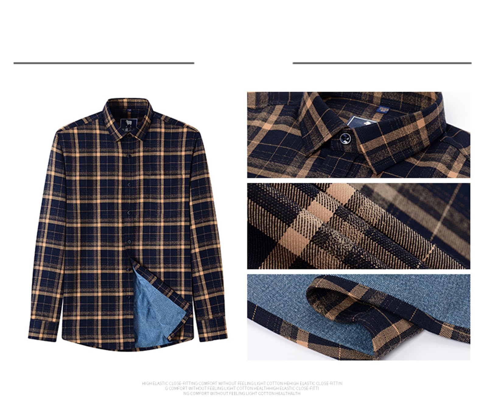 Camicia di Flanella da Uomo - Camicie a Quadri in Cotone Regular Fit per Uomo, flanelle Imbottite Imbottite Casual ispessite per Uomo M-5XL