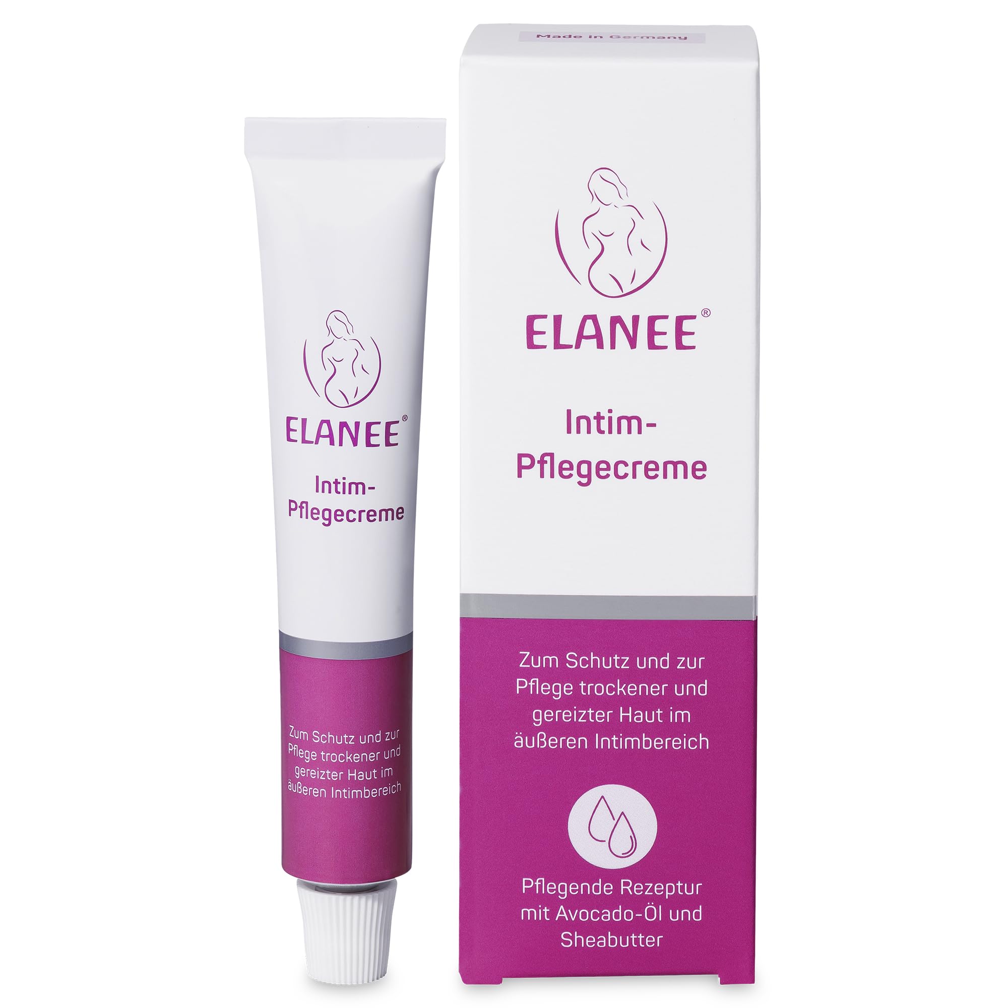 ELANEE Intim-Pflegecreme, Schutz und Pflege bei trockener, gereizter Haut – mit regenerierendem Panthenol und pflegenden Ölen, 20 ml (406-V1)