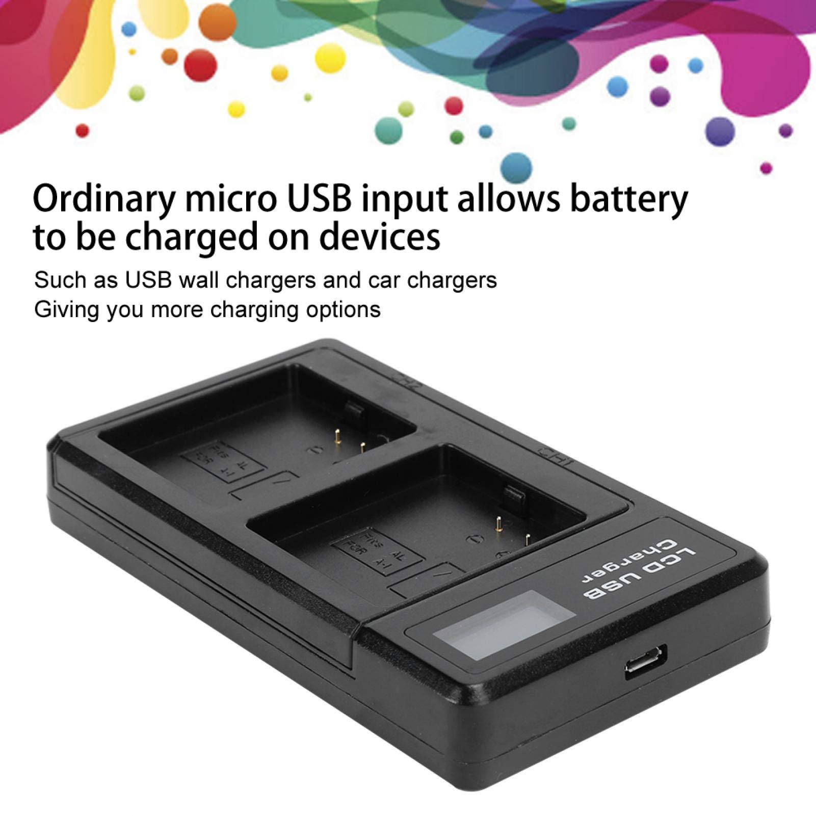 ASHATA Estación de Carga para, （2440mAh） Batería Recargable y USB Estación de Carga LCD con Dos Ranuras para Pro/Pro 2 VMA4400, Cargador para Pro/Pro 2