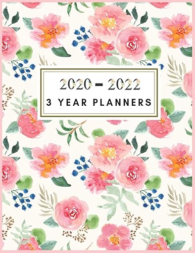 3 Year Planners: Floral Watercolor 2020-2022 Monthly Planner: 3 Year Planner 2020-2022 monthly 8.5 x 11 - Planners - Planner 2020-2022 - Planner ... Planner and Organizer, Planner Calendar.