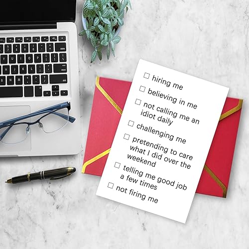 Miniatura 4 de Ziwenhu Cheeky - Tarjeta del día del jefe para jefe, regalos divertidos del día del jefe para mujeres y hombres, tarjeta de feliz día del jefe para