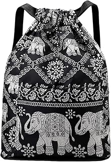 Turnbeutel Gross Wasserabweisend Lässig Damen - Nylon Sport Rucksäcke Lässig Große mit Schuhfach Fußballtasche mit Kordelz...