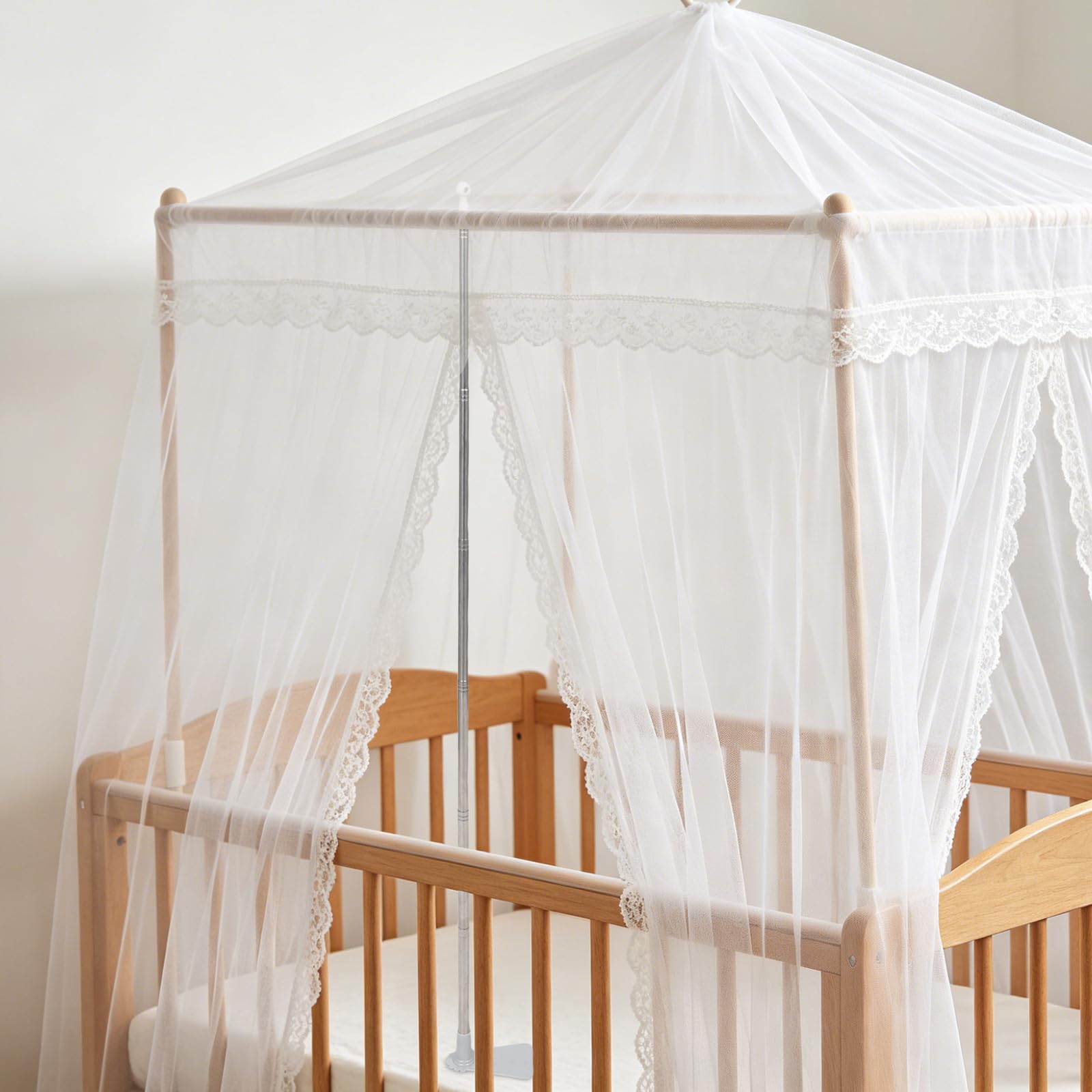 2 pezzi di asta di supporto per zanzariera da letto, staffa di estensione regolabile per zanzariera, asta di supporto per baldacchino, adatta a letti singoli/matrimoniali/queen/king size
