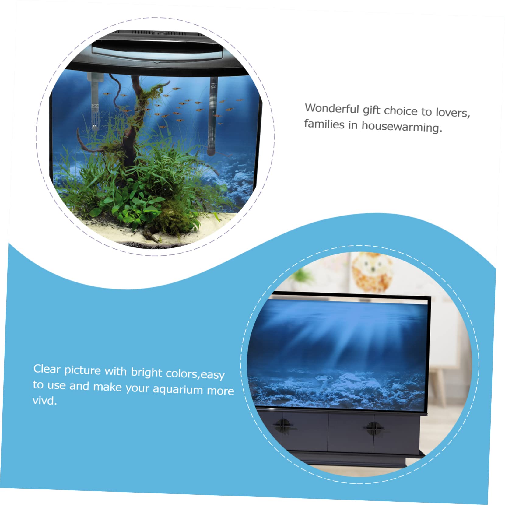 Beaupretty 2pièces Poster Décoratif pour Aquarium Autocollant Arrière-Plan De Poissons Et Décoration Murale pour Réservoir Eau