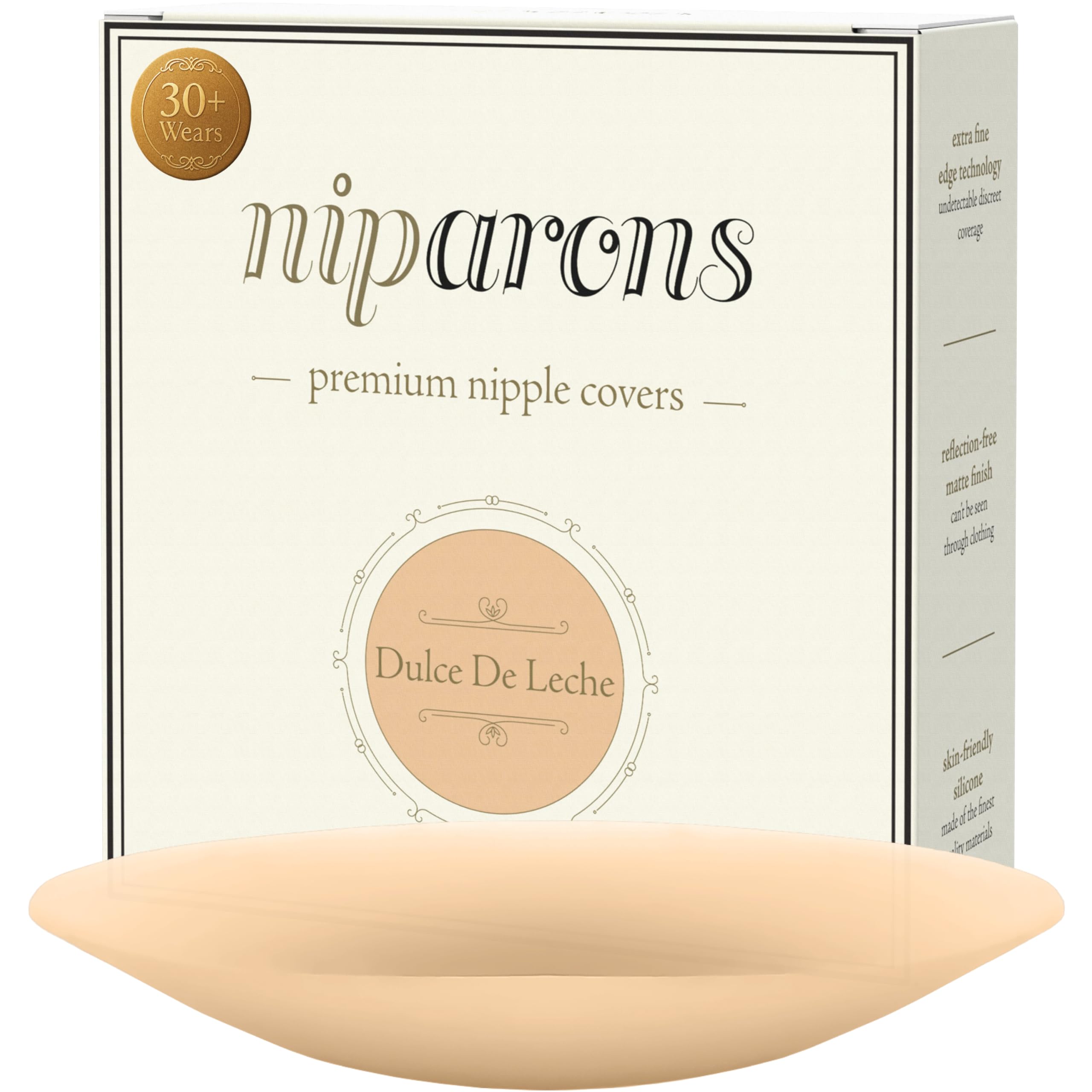 Niparons Women's Dulce De Leche Nipple Covers - Premium Invisible Adhesive Reusable Silicone Nipple Covers (, 10Cm)