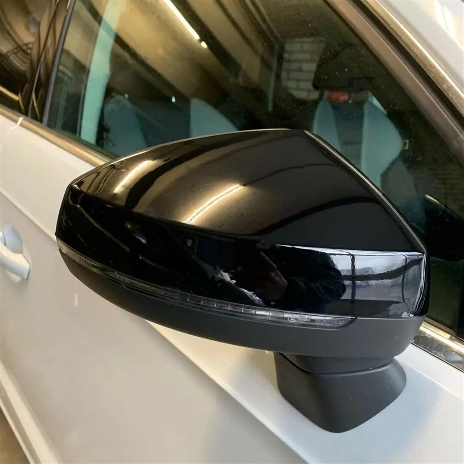 Compatible For Audi A3 S3 8V RS3 2013-2020 Car Replacement Rearview Side Mirror Cover Wing Cap Exterior Door Case Trim Carbon Fiber Look (Color : Gloss Black)