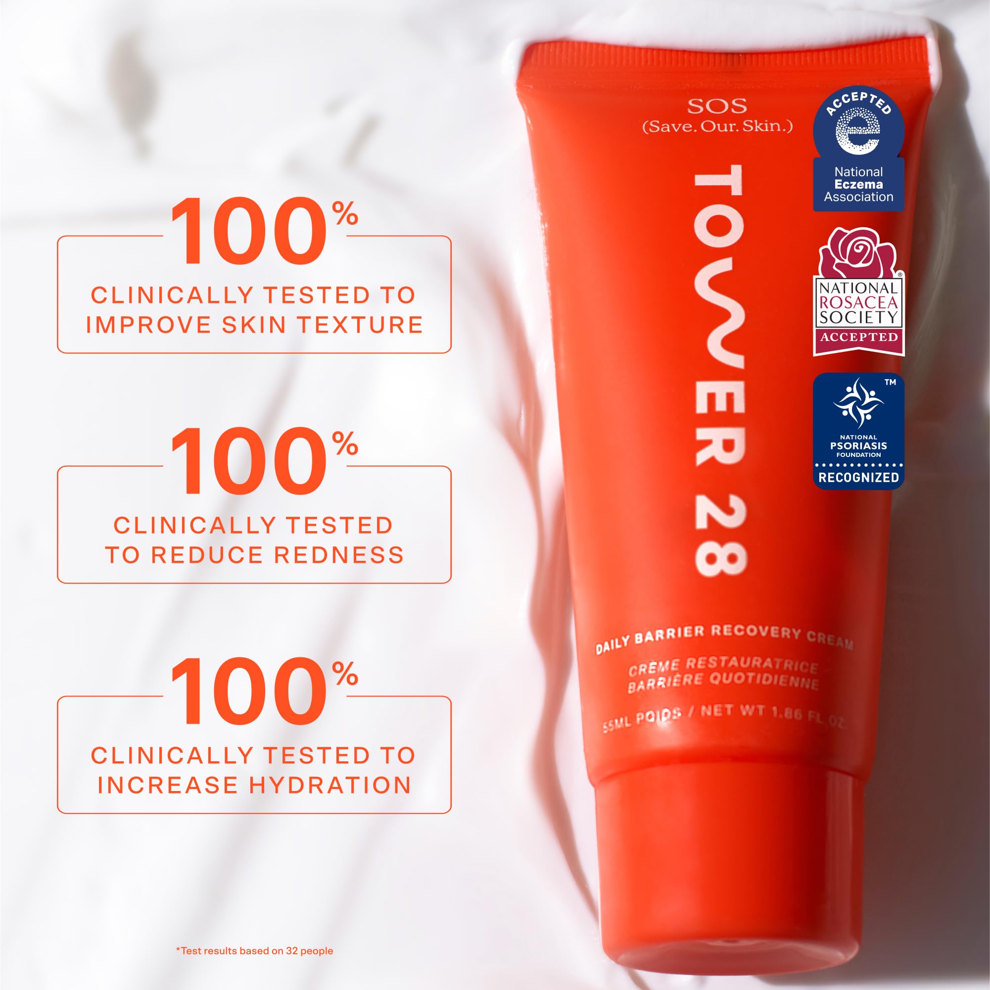 Tower 28 Beauty SOS Daily Skin Barrier Redness Recovery Moisturizer 1.86 oz / 52.73 g