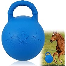 10 Horse Polo Ball with Handle,Fruit-Scented Horse Stall Toys Blast-Resistant Slow-Rebound Rubber Jolly Ball for Horses Relieves Boredom Stable Interactive Entertainment Blue