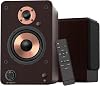 Active Bookshelf Speakers 100W with Bluetooth, 4 Aluminum Woofer, Support Optical, Coaxial, RCA, USB, AUX-in Ports for or TV, PC and Turntable LP42M-Brown