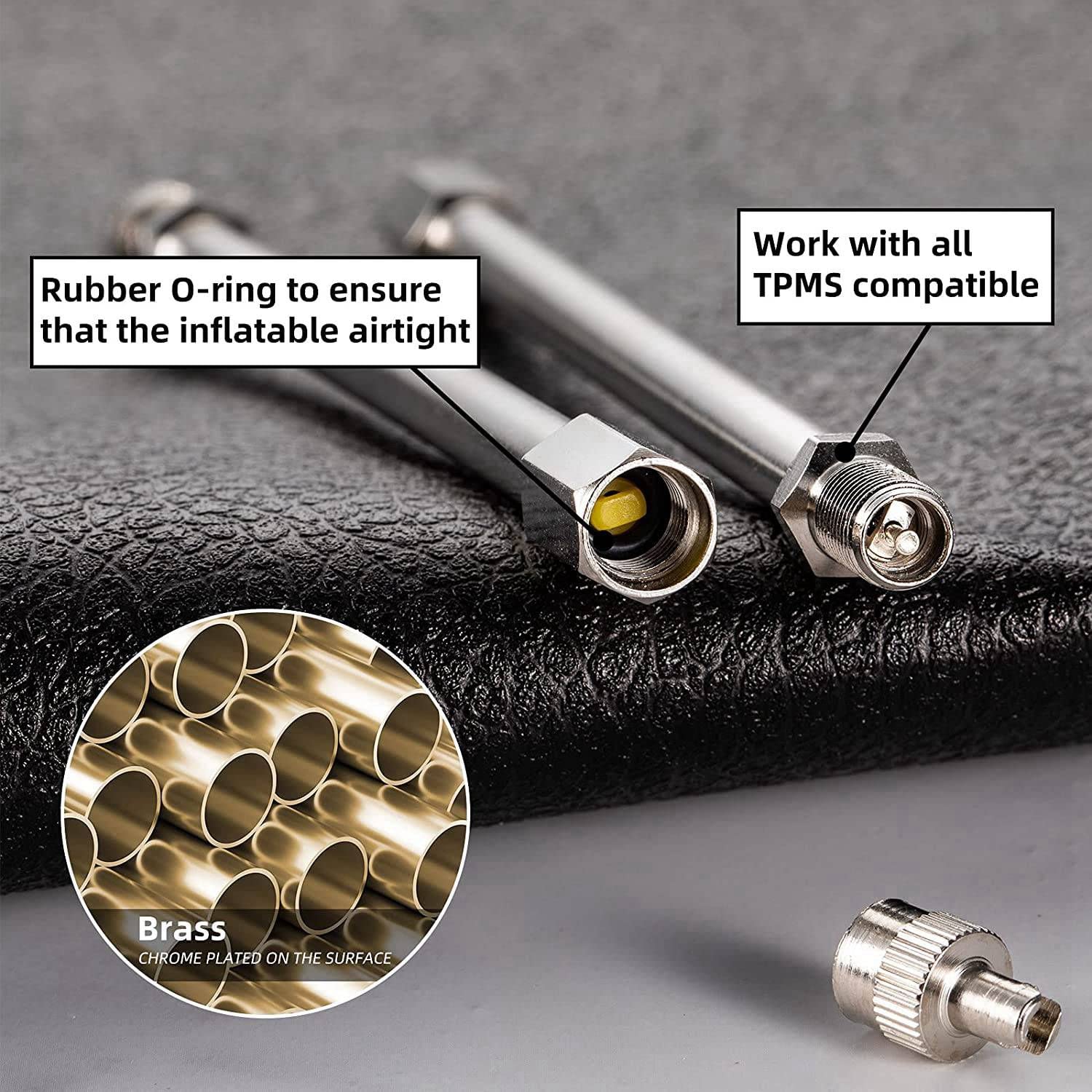 Kit Prolunghe Valvola Pneumatici 9 Pezzi – Angoli 45°, 90°, 135° E Tubi Flessibili Per Auto, Moto, Camper