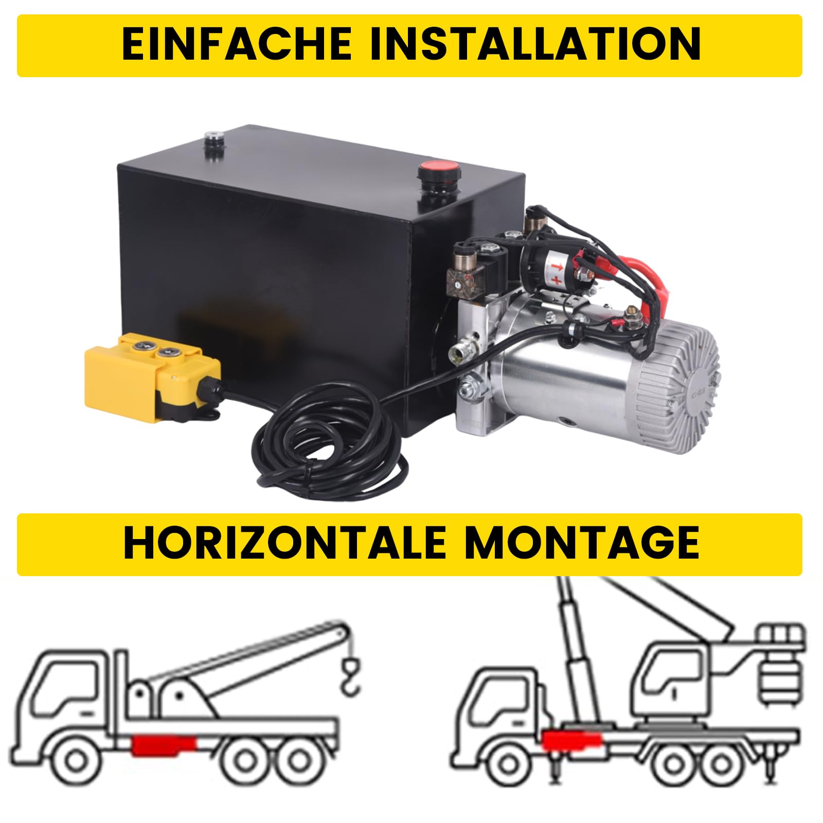 Groupe hydraulique à double action 15 l 12 V 1600 W Pompe hydraulique pour chariot élévateur, plate-forme élévatrice