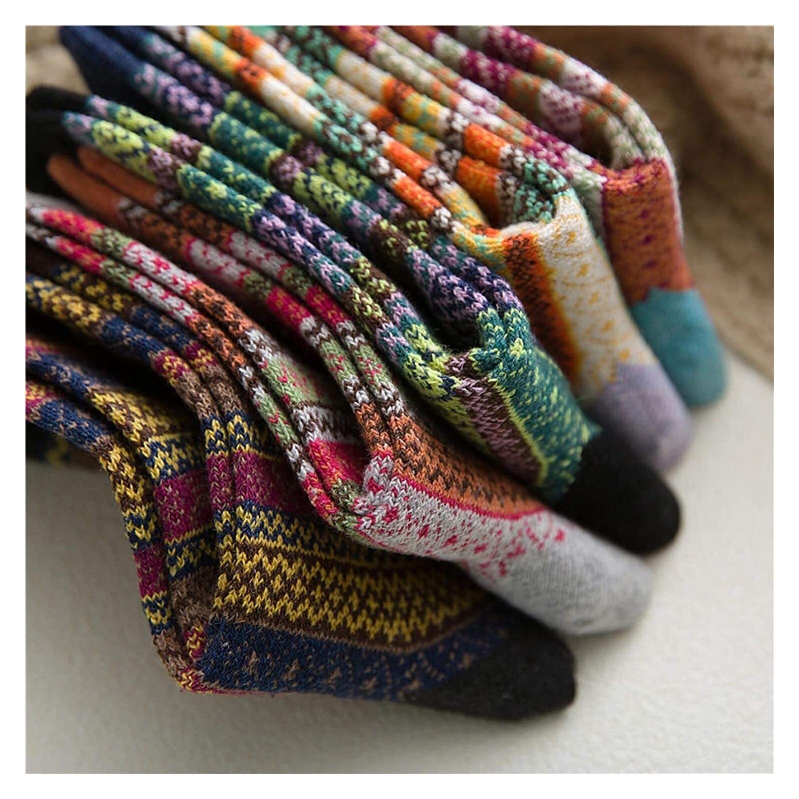 Wintersocken Socken 5 Paar Unisex-Wintersocken Schwere Socken Für Kaltes Wetter Warme Dicke Wollsocken Thermosocken