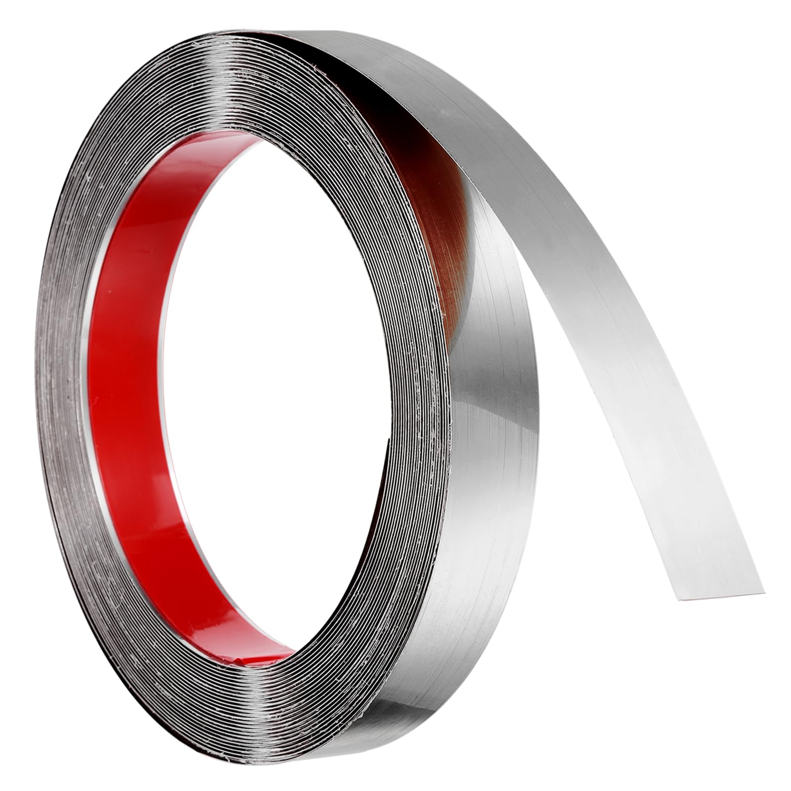 uxcell Wall Trim Molding, 39.4 ft x 0.98 in Stainless Steel Peel and Stick Self Adhesive Trim Metalized Brushed Finish Strip Border Edge Frame Trim