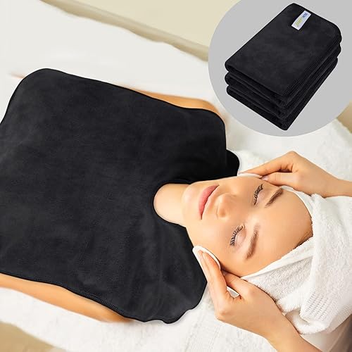 Miniatura 7 de SINLAND Toallas esteticistas de microfibra para tratamientos faciales, eliminación de máscara, paño facial suave con diseño dividido, toallas de spa
