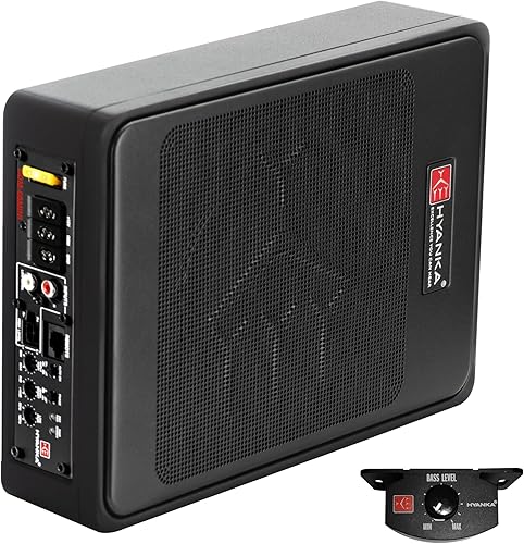 H YANKA SDM-08MINI - Subwoofer compacto de 400 W de 8 pulgadas para automóvil - Subwoofer delgado para automóvil debajo del asiento con amplificador