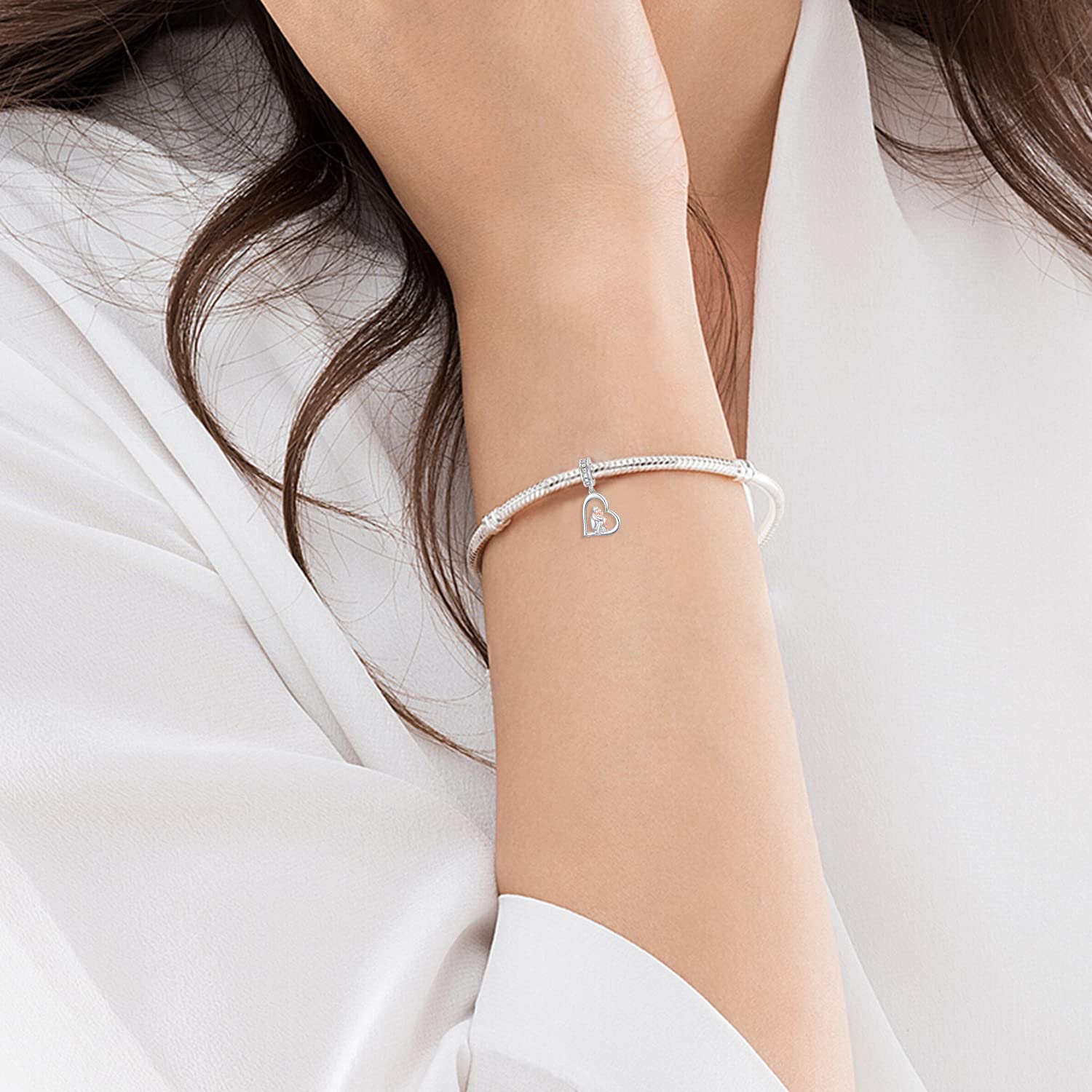 Encanto de la hija del padre Fit Pandora Charms Pulsera Encantos de plata esterlina para pulseras Cumpleaños Regalos del día de San Valentín para los amantes de la madre de la hija