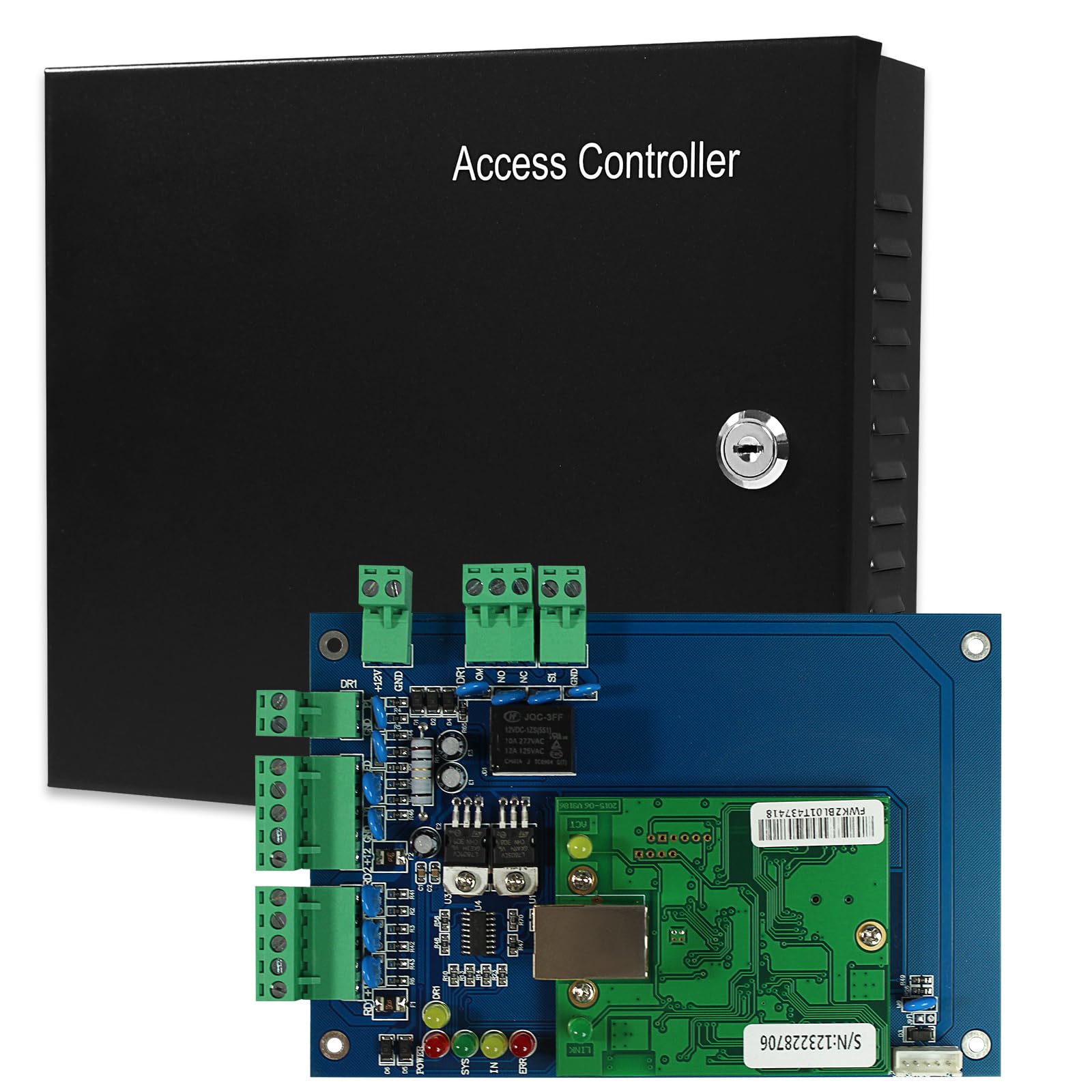 BYX Wiegand - Pannello di controllo accessi di rete professionale per porte IP, 26 bit, 34 bit, controller di accesso con software, componenti in metallo 5A 110V-240V scatola di alimentazione (1