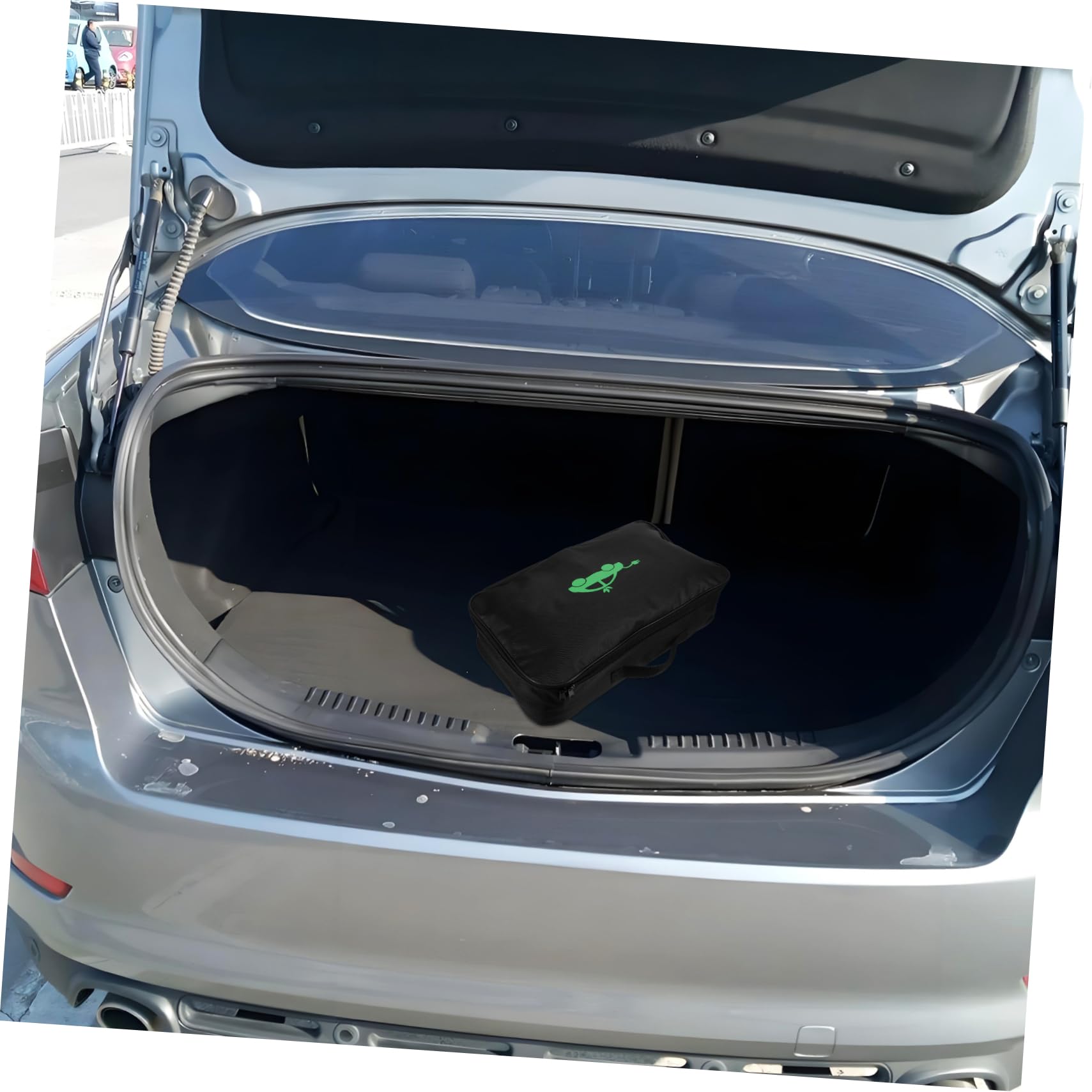 Bolsa Organizadora para Cargadores Ev Portátil de Tela Oxford Negra Protección y Resistencia para Uso Diario y Maletero de Coche