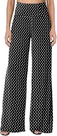 JZC Women's Palazzo Lounge Pants Stretchy Wide Leg Casual Pants Comfy High Waist Flowy Pants S-3XL