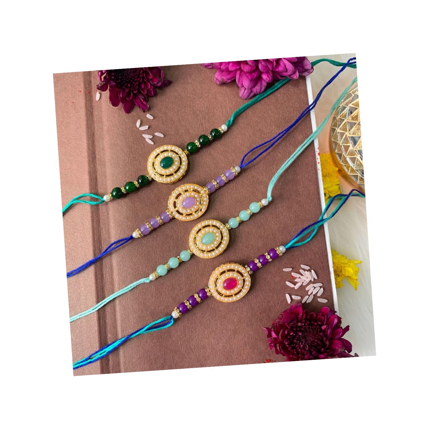 I Jewels Kundan & Pearl Bhaiya Rakhi With Roli Chawal for Brother/Bro/Men with Rakshabandhan Card (R096-4) (B0CB4L9NX7) Amazon Price History, Amazon Price Tracker