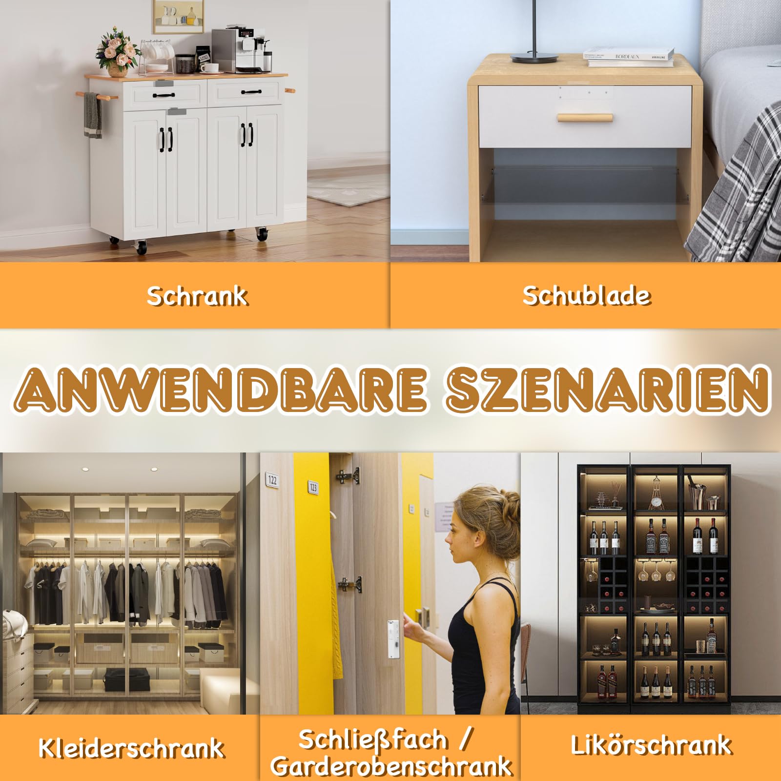 Anweller Smart Serrure de tiroir, électronique, pour placard, meuble avec application NFC - Serrure de boîte aux lettres - Sécurité enfant - Pour armoire, tiroir, boîte