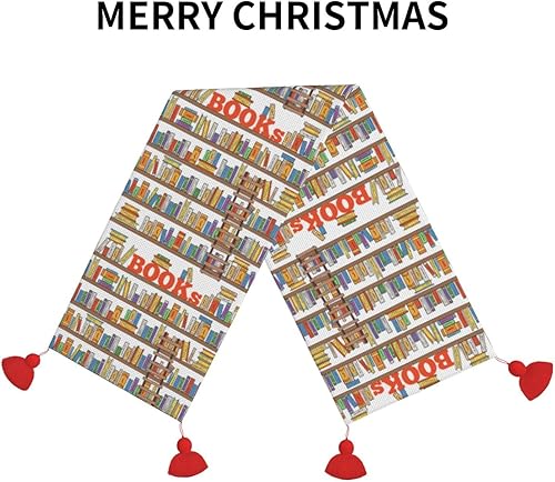 Miniatura 3 de Camino de mesa de Navidad para biblioteca de libros y escaleras, decoración de mesa de comedor, decoración de Navidad, decoración de interiores del