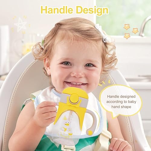 Miniatura 3 de GreatKid Vaso para bebé con popote con peso, ideal para niños de 1 año y bebés en transición de 6 a 12 meses, a prueba de derrames y fácil de